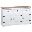 Sideboard Solid Mexican Pinewood Corona Range White 132x43x78 cm