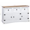 Sideboard Solid Mexican Pinewood Corona Range White 132x43x78 cm