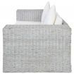 2-Seater Sofa with Cushions Grey Natural Rattan