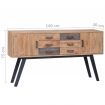 Side Cabinet 140x30x75 cm Solid Teak