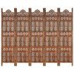 Hand carved 5-Panel Room Divider Brown 200x165 cm Solid Mango Wood