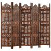 Hand carved 5-Panel Room Divider Brown 200x165 cm Solid Mango Wood