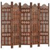 Hand carved 5-Panel Room Divider Brown 200x165 cm Solid Mango Wood