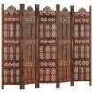 Hand carved 5-Panel Room Divider Brown 200x165 cm Solid Mango Wood