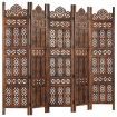 Hand carved 5-Panel Room Divider Brown 200x165 cm Solid Mango Wood