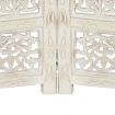 Hand carved 4-Panel Room Divider White 160x165 cm Solid Mango Wood