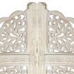 Hand carved 4-Panel Room Divider White 160x165 cm Solid Mango Wood