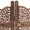 Hand carved 4-Panel Room Divider Brown 160x165 cm Solid Mango Wood