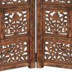 Hand carved 4-Panel Room Divider Brown 160x165 cm Solid Mango Wood