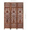 Hand Carved 3-Panel Room Divider Brown 120x165 cm Solid Mango Wood