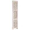 Hand carved 3-Panel Room Divider White 120x165 cm Solid Mango Wood