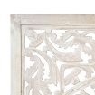 Hand carved 3-Panel Room Divider White 120x165 cm Solid Mango Wood