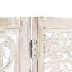 Hand carved 3-Panel Room Divider White 120x165 cm Solid Mango Wood