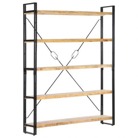 5-Tier Bookcase 140x30x180 cm Solid Mango Wood