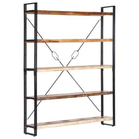 5-Tier Bookcase 140x30x180 cm Solid Reclaimed Wood