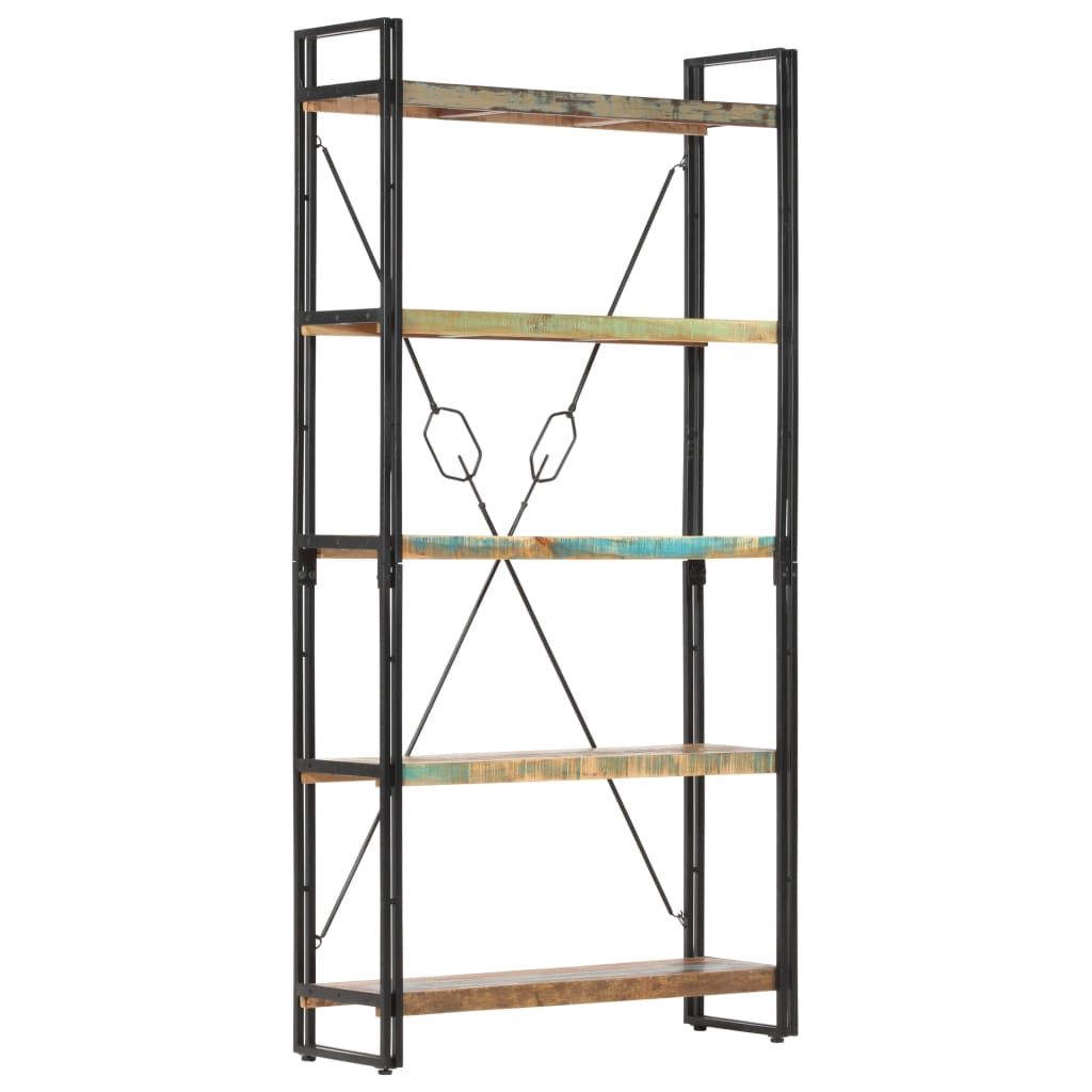 5-Tier Bookcase 90x30x180 cm Solid Reclaimed Wood