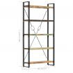 5-Tier Bookcase 90x30x180 cm Solid Reclaimed Wood