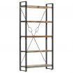 5-Tier Bookcase 90x30x180 cm Solid Reclaimed Wood