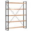 5-Tier Bookcase 140x30x180 cm Solid Acacia Wood