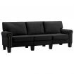 3-Seater Sofa Black Fabric