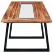 Dining Table 180x90x75 cm Solid Acacia Wood and Glass