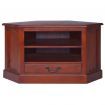 Corner TV Cabinet Classical Brown Solid Mahogany Wood