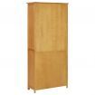 Bookcase with 4 Doors 90x35x200 cm Solid Oak Wood and Glass