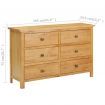 Chest of Drawers 105x33.5x73 cm Solid Oak Wood