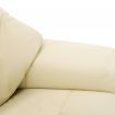 Recliner Chair with Footstool Cream Faux Leather and Bentwood