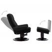 Reclining Chair Black Faux Leather and Bentwood