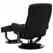 Reclining Chair Black Faux Leather and Bentwood