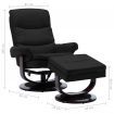 Reclining Chair Black Faux Leather and Bentwood