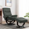 Reclining Chair Anthracite Faux Leather and Bentwood