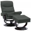 Reclining Chair Anthracite Faux Leather and Bentwood