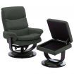 Reclining Chair Anthracite Faux Leather and Bentwood