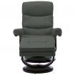 Reclining Chair Anthracite Faux Leather and Bentwood