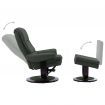 Reclining Chair Anthracite Faux Leather and Bentwood