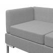 3 Piece Sofa Set Fabric Light Grey