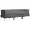 3 Piece Sofa Set Fabric Dark Grey