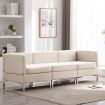 3 Piece Sofa Set Fabric Cream