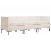 3 Piece Sofa Set Fabric Cream