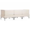 3 Piece Sofa Set Fabric Cream