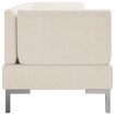 3 Piece Sofa Set Fabric Cream