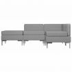 4 Piece Sofa Set Fabric Light Grey