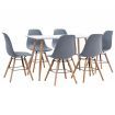 7 Piece Dining Set Plastic Grey