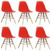 7 Piece Dining Set Plastic Red