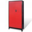 Tool Cabinet with Tool Chest Steel 90x40x180 cm Red and Black