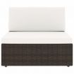 4 Piece Garden Lounge Set Poly Rattan Brown