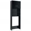 Washing Machine Cabinet Set High Gloss Black Chipboard