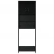 Washing Machine Cabinet Set High Gloss Black Chipboard